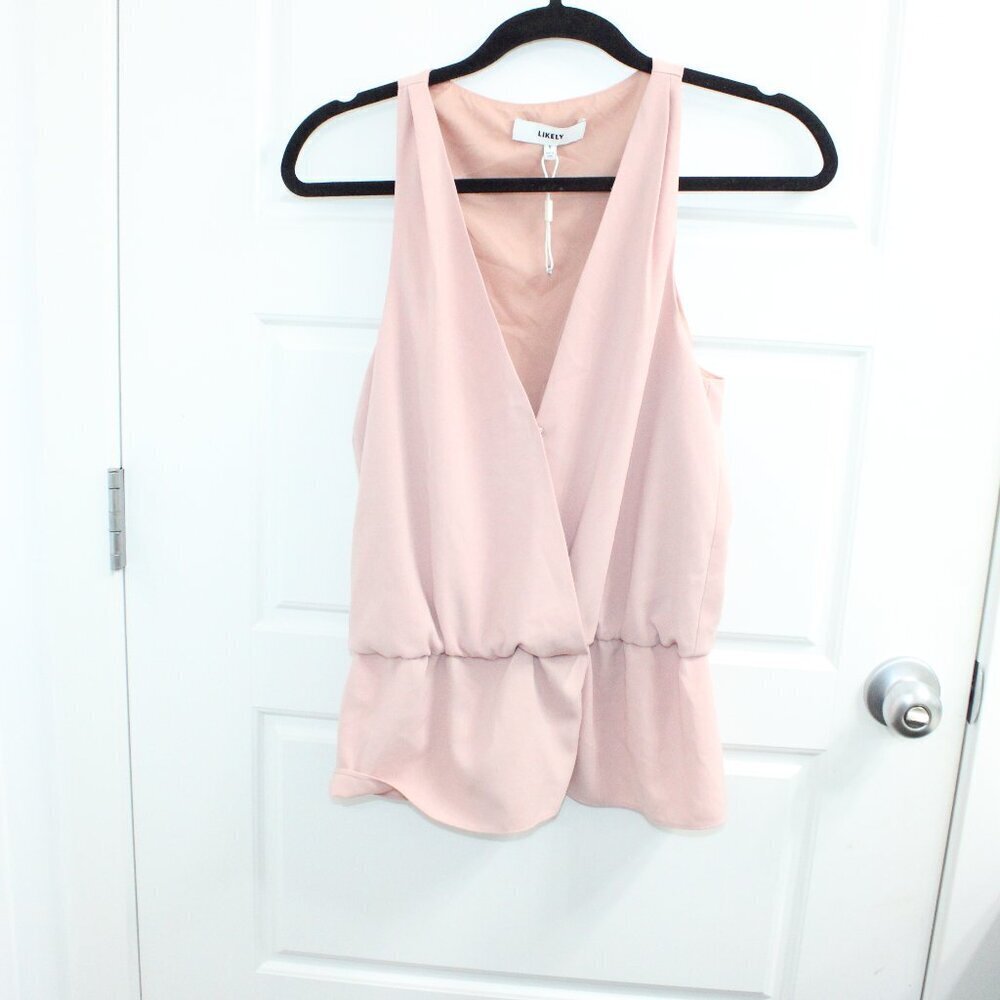 Likely Light Pink‎ Surplice Sleeveless Blouse Size Small Revolve New without tag